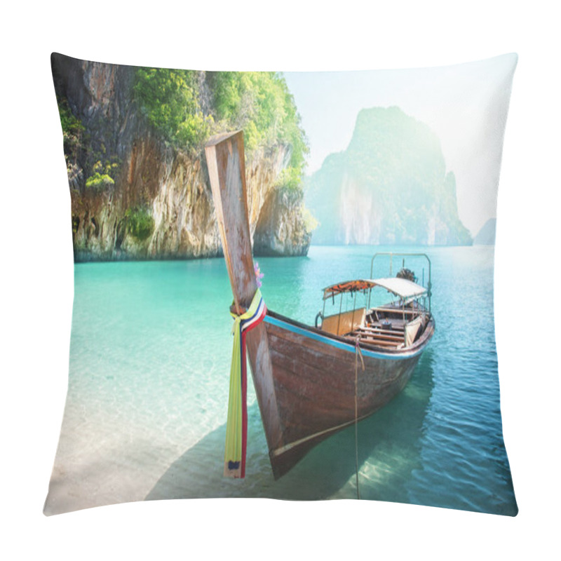 Personality  Long Boat On Island In Thailand Pillow Covers