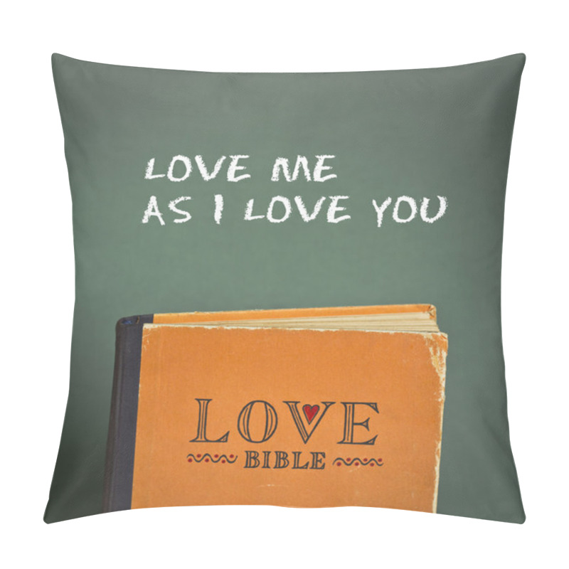 Personality  Love Me As I Love You. Love Bible With Love Commandments, Metaphors And Quotes Pillow Covers