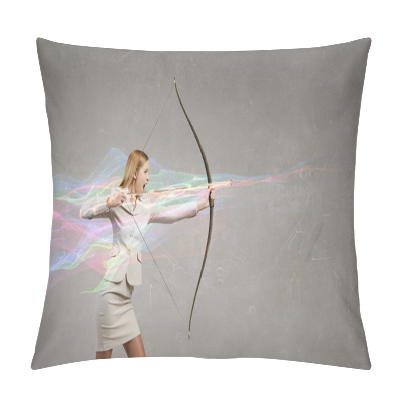 Personality  Woman Aiming Her Goal Pillow Covers