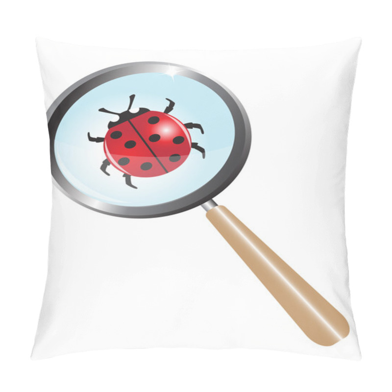 Personality  Ladybug Under A Magnifying Glass Pillow Covers