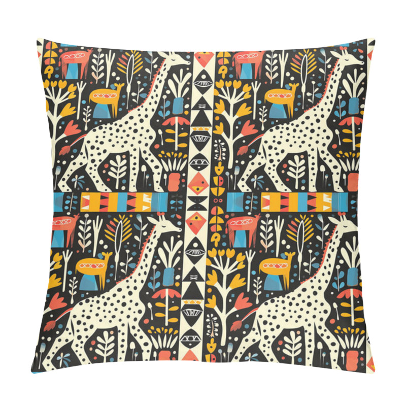 Personality  The Seamless Pattern Background Is Inspired By African Tribal Patterns, Intricate Geometric Shapes, And Tribal Symbols. Pillow Covers