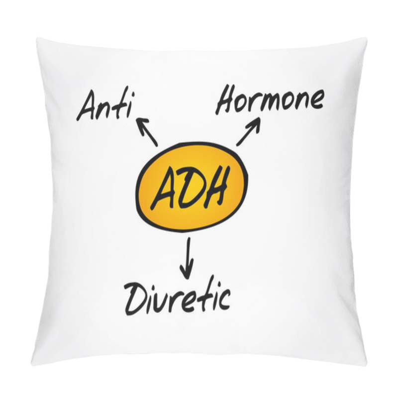 Personality  ADH - Antidiuretic Hormone Acronym, Concept Background Pillow Covers