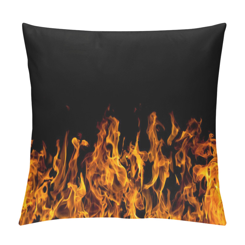 Personality  Fire Flames On Black Background Pillow Covers