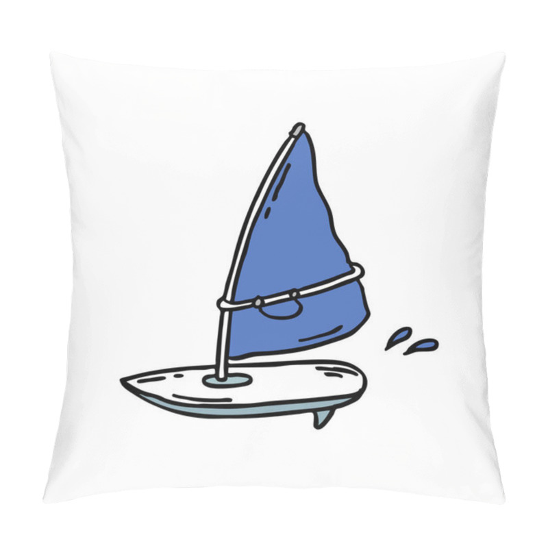 Personality  Windsurfing Board Doodle Icon Pillow Covers