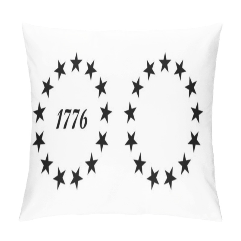 Personality  13 Stars 1776 Independence Day Patriotic Union 13 Stars In Circle United States Of America Pillow Covers