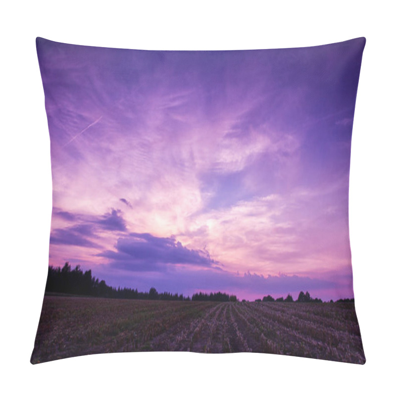 Personality  Dramatic Sunset In The Field  Pillow Covers