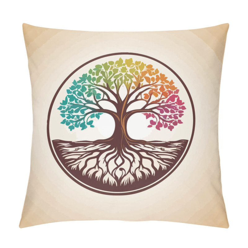 Personality  Abstract Tree Illustration Art Design For Social Media Template Backgrounds. Pillow Covers