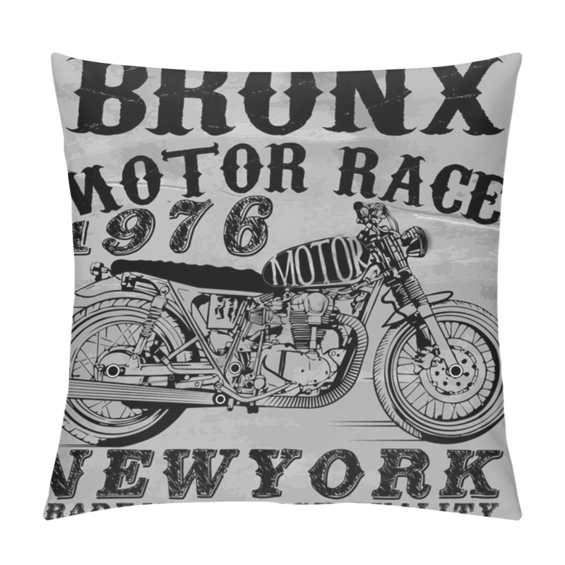 Personality  Motorcycle T Shirt Graphic Design. Pillow Covers