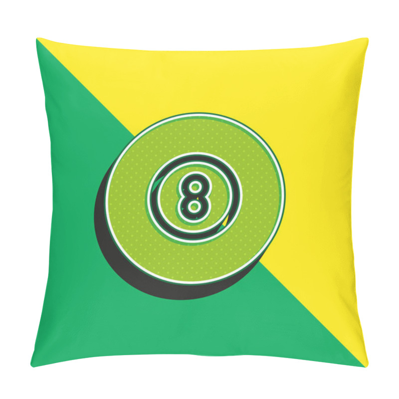 Personality  Billiard Green And Yellow Modern 3d Vector Icon Logo Pillow Covers