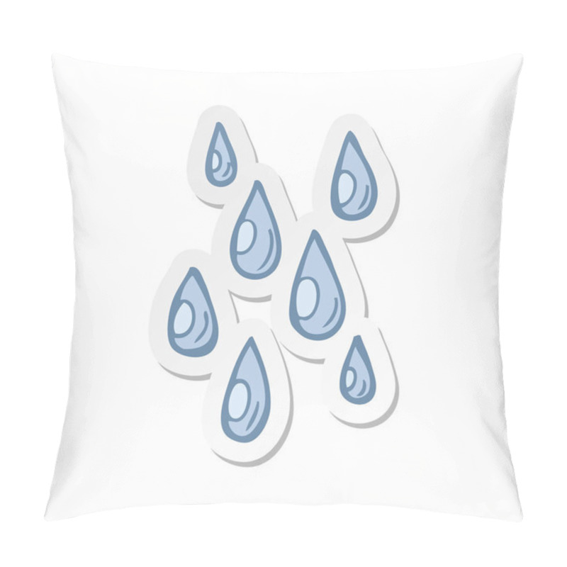 Personality  Sticker Of A Cartoon Raindrops Pillow Covers