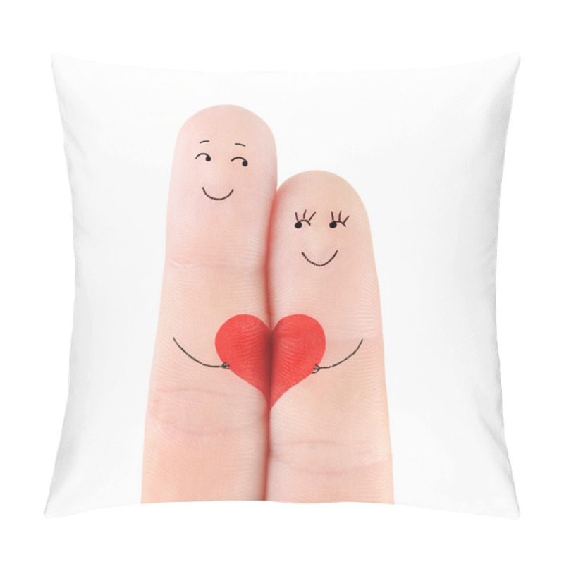 Personality  Family Concept - Man And Woman Hold On The Red Heart Pillow Covers