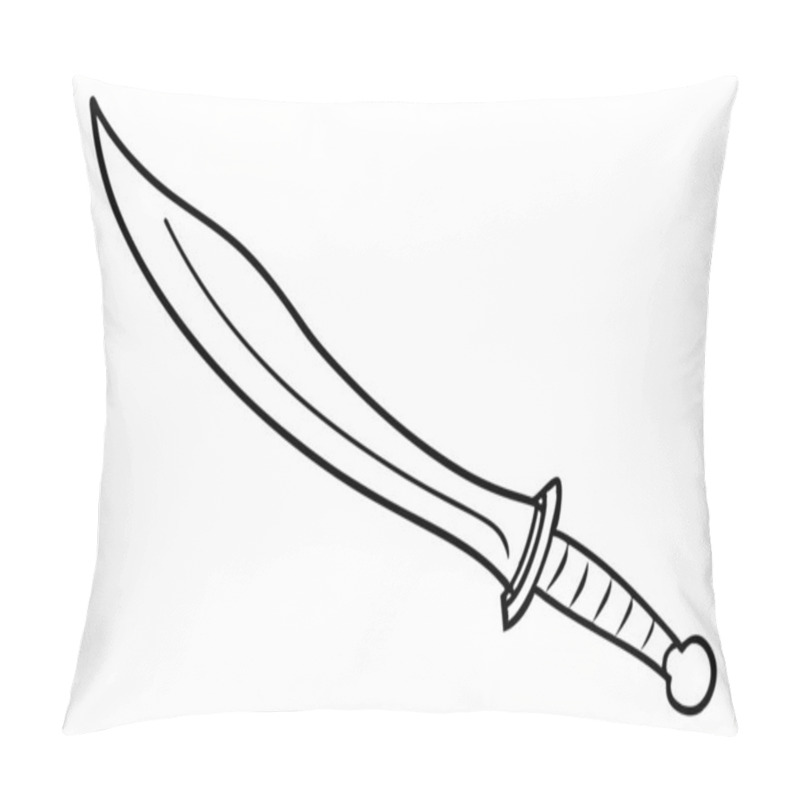 Personality  Simple Black And White Drawing Of A Sword Pillow Covers