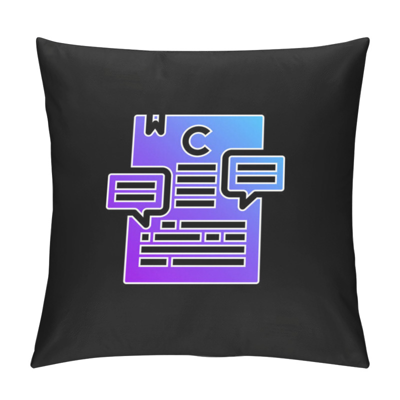 Personality  Article Blue Gradient Vector Icon Pillow Covers