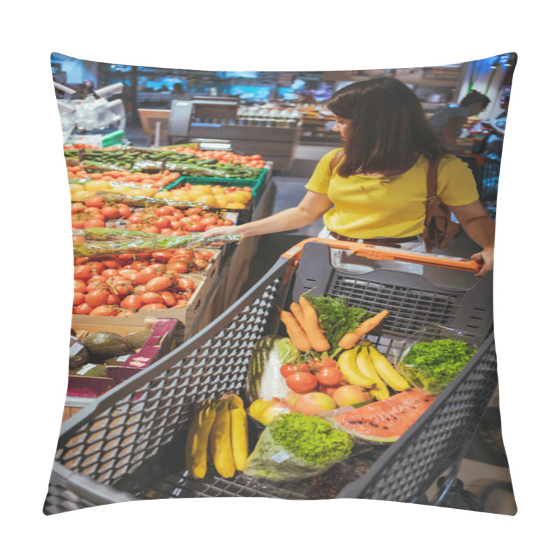 Personality  Woman Do Shopping In City Supermarket Pillow Covers