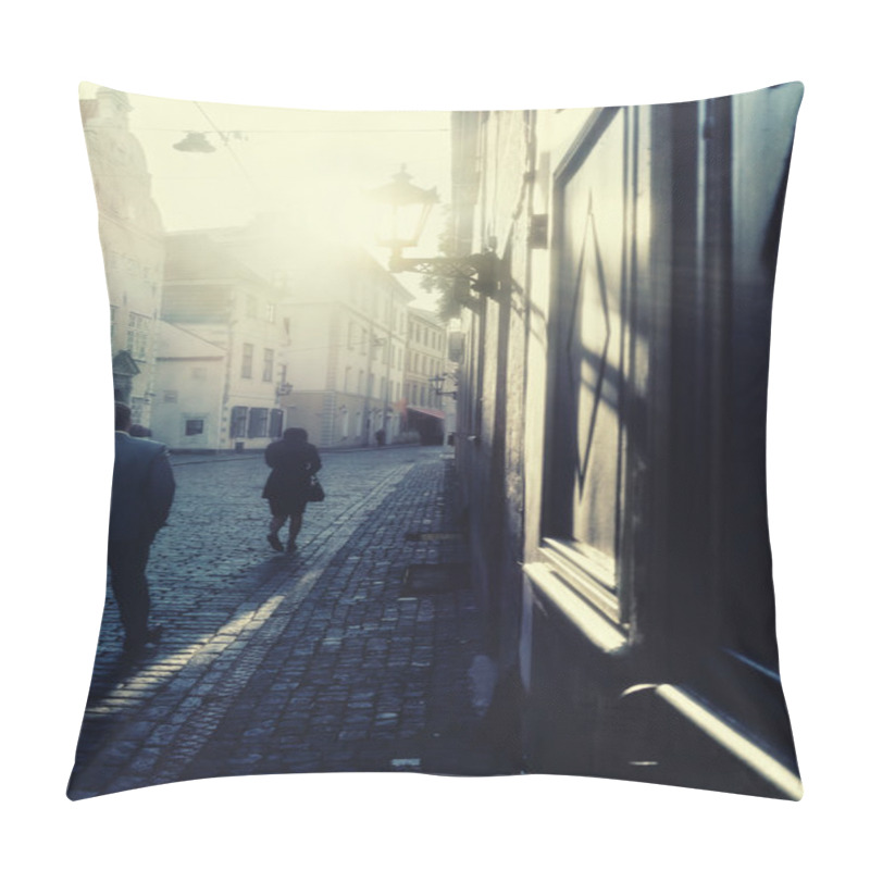 Personality  People Go To Work In The Old Town In The Early Morning Pillow Covers