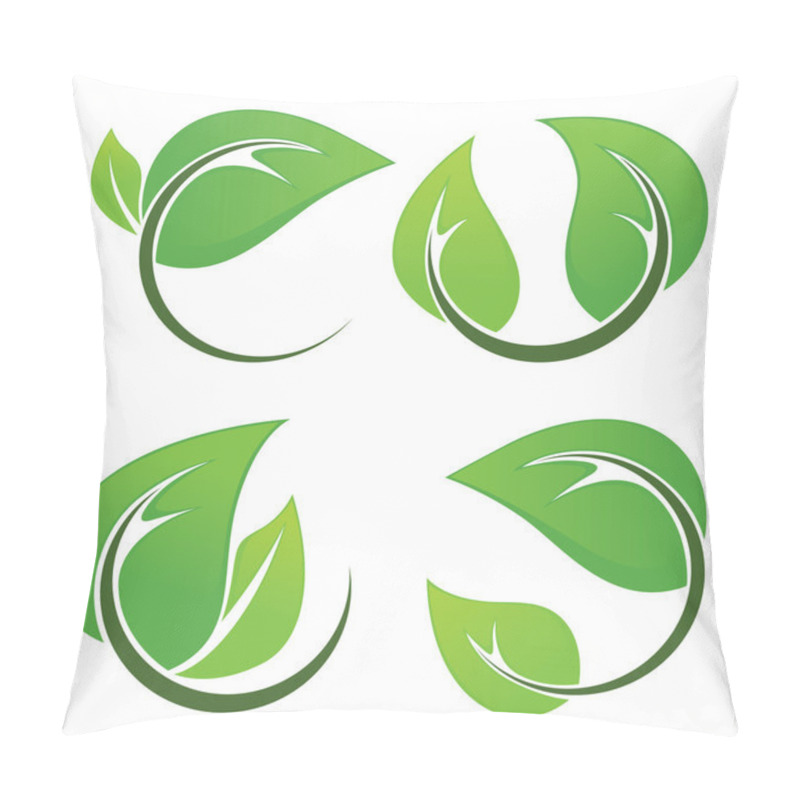 Personality  Bright Green Leaf Frames And Forms Pillow Covers