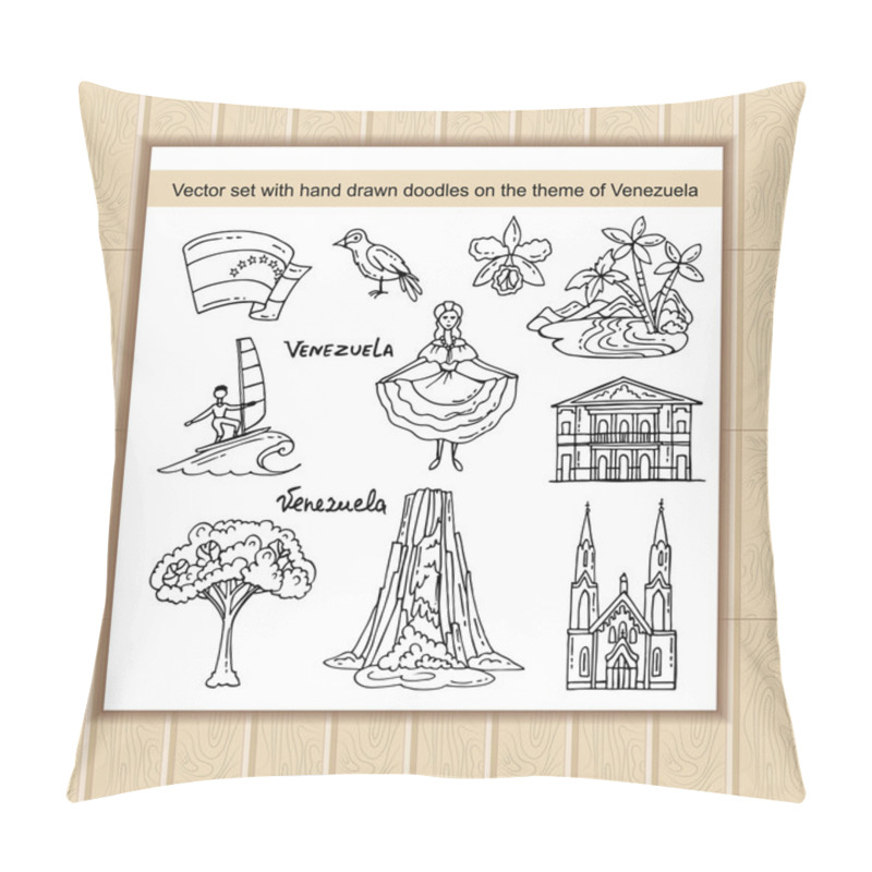 Personality  Vector Set With Hand Drawn Isolated Doodles On The Theme Of Venezuela Pillow Covers