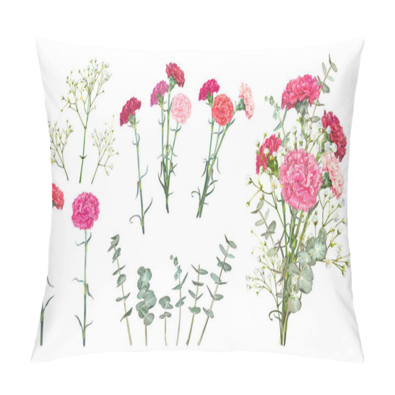 Personality  Set Carnation Flowers Pillow Covers