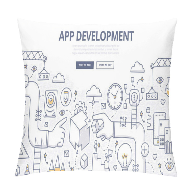 Personality  Application Development Doodle Concept Pillow Covers