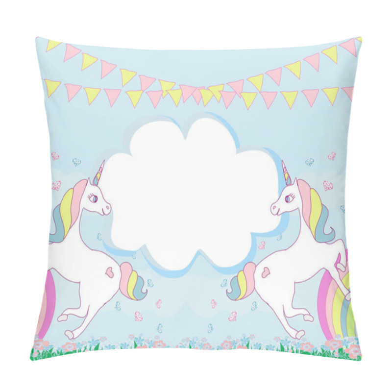 Personality  Card With A Cute Unicorns Pillow Covers