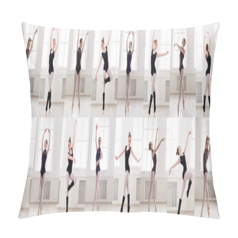 Personality  Collage Of Young Ballerina Standing In Ballet Poses Pillow Covers