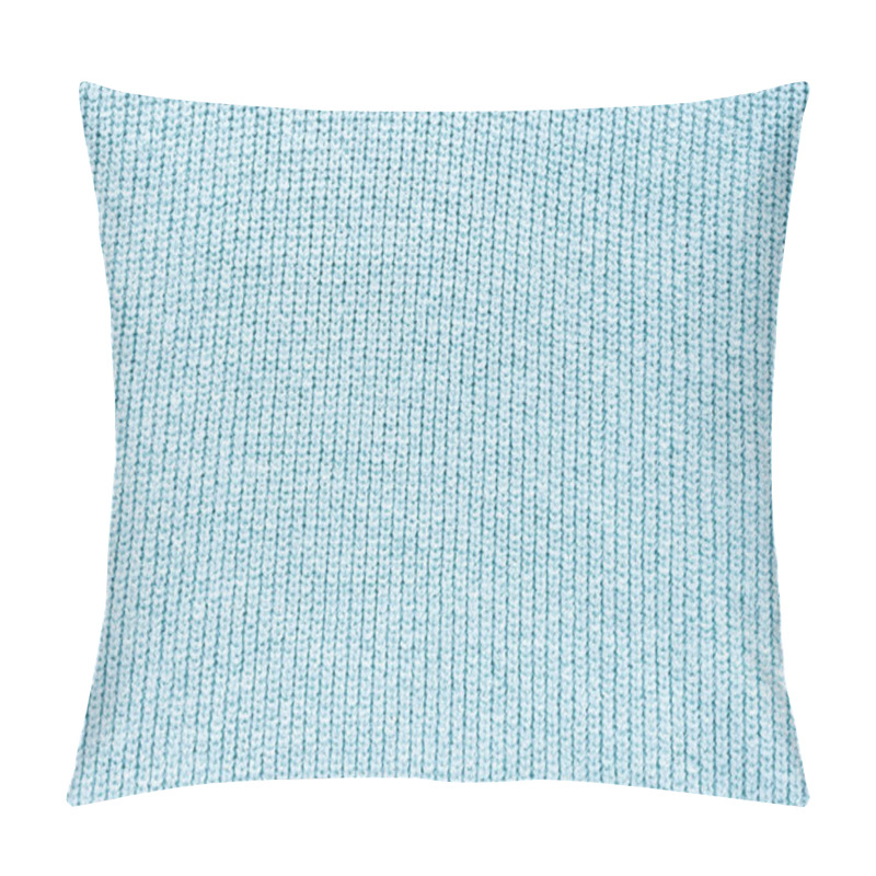 Personality  Close Up View Of Blue Woolen Cloth As Background Pillow Covers