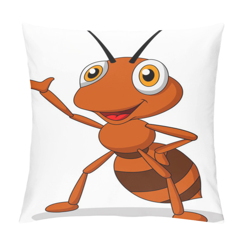 Personality  Cute Ant Cartoon Waving Pillow Covers