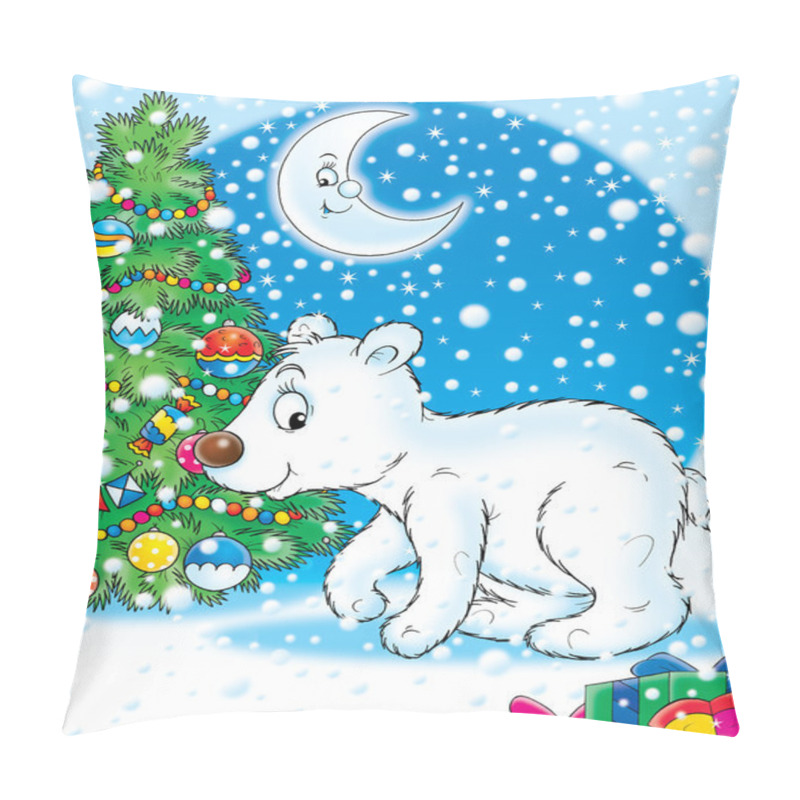 Personality  Polar Bear And Christmas Tree Pillow Covers