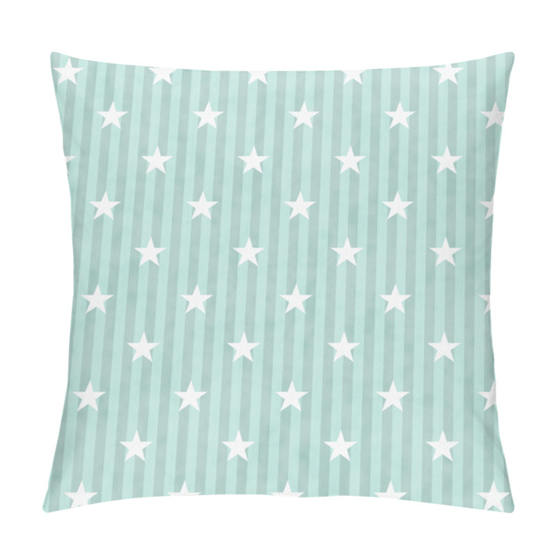 Personality  Green And White Stars And Stripes Fabric Background Pillow Covers