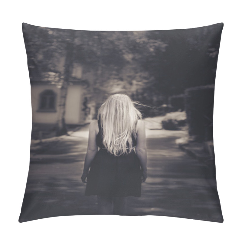 Personality  Girl Walking At Cemetery Pillow Covers