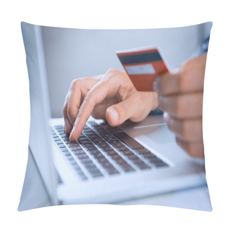 Personality  Man Payment Online With Credit Card Pillow Covers