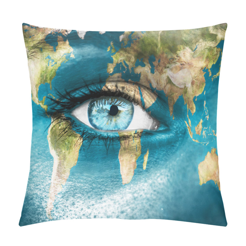 Personality  Planet Earth And Blue Human Eye - 