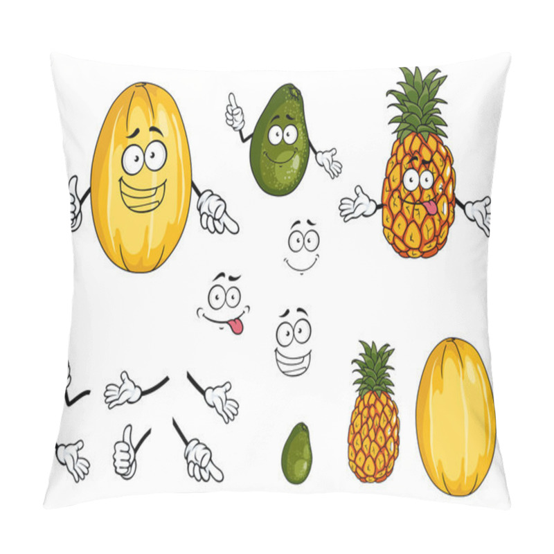 Personality  Pineapple, Lime And Melon Fruits Pillow Covers