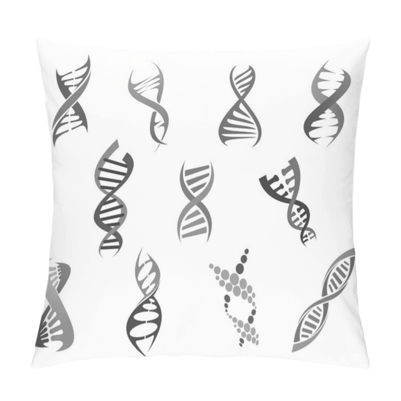 Personality  Gene DNA Helix Vector Isolated Icons Set Pillow Covers