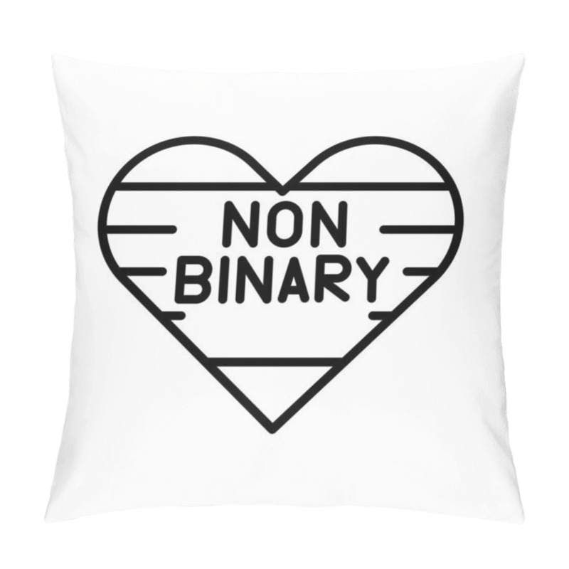 Personality  Non-binary Line Icon. Vector Isolated Element. Pillow Covers