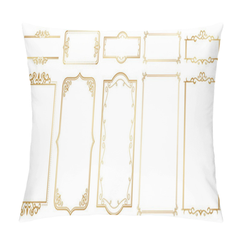 Personality  Golden Ornate Frames And Scroll Elements. Pillow Covers