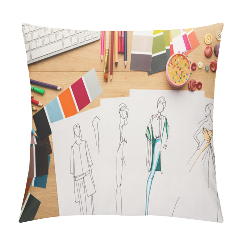 Personality  Hand Drawn Sketches For New Fashion Collection Pillow Covers