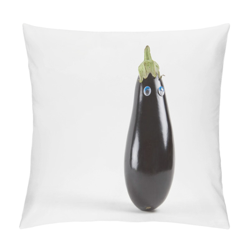 Personality  Eggplant Doll Eyes Back White Pillow Covers