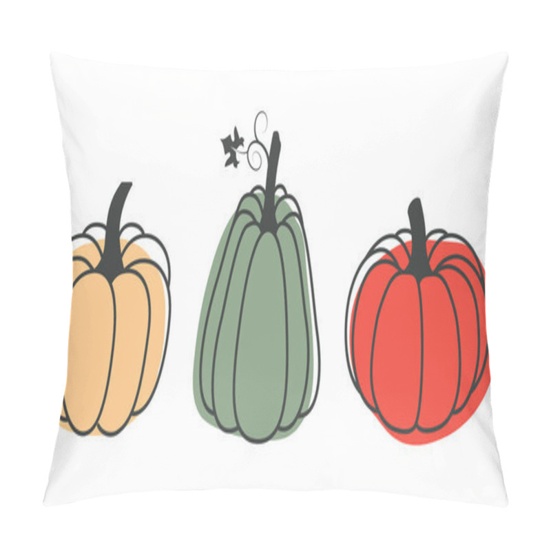 Personality  A Bright Illustration Of Pumpkins In A Flat Style. Cute Vegetables Are Perfect For Decorating Autumn Holidays, Halloween, Healthy Food, Office Supplies. Pillow Covers