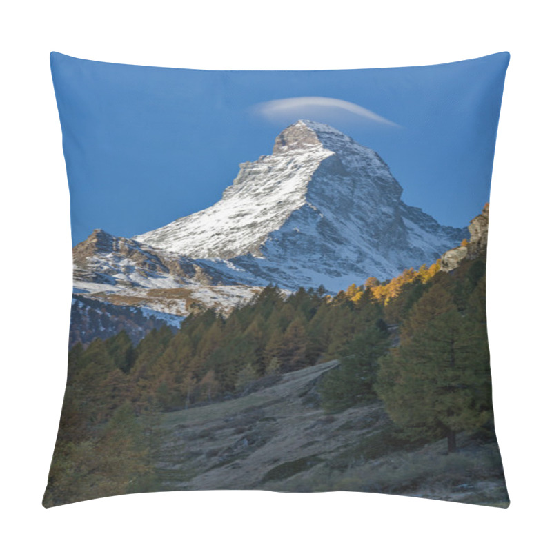 Personality  Small Cloud Over Matterhorn Peak, View From Zermatt, Canton Of Valais Pillow Covers