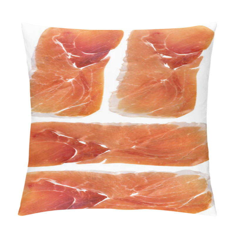 Personality  Smoked Pork Ham Rashers, Isolated On White Background. Pillow Covers