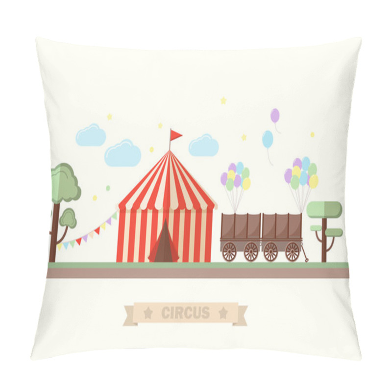 Personality  Circus Card Design. Vector Illustration Pillow Covers