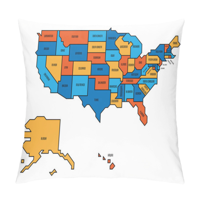 Personality  Generalized Retro Map Of USA Pillow Covers