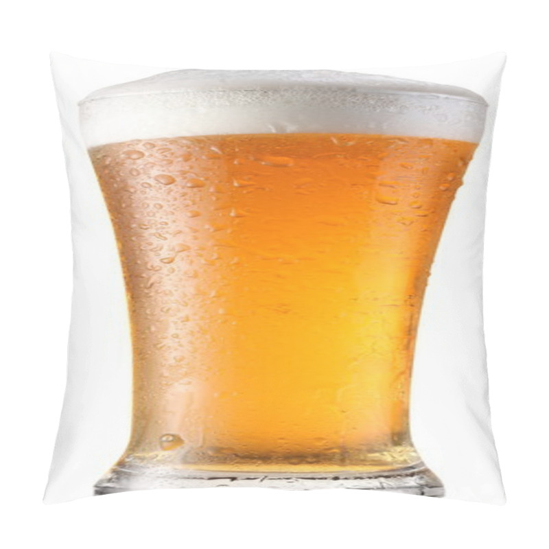 Personality  Glass Of Beer On A White Background Pillow Covers