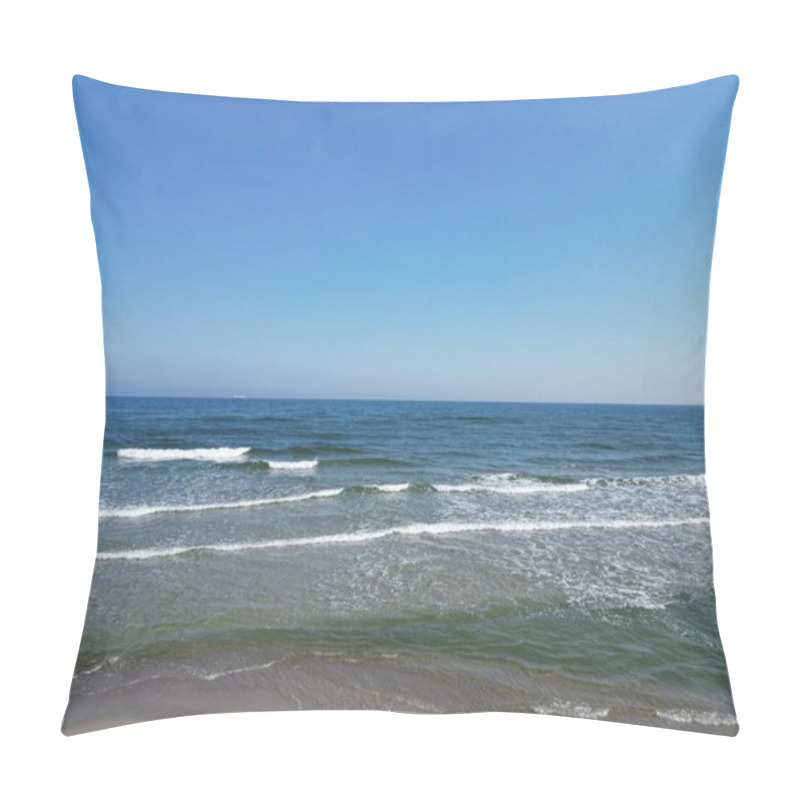 Personality  Aerial Shot Of Deserted Sandy Beach With Scenic Sea Waters And Sand Textures Pillow Covers