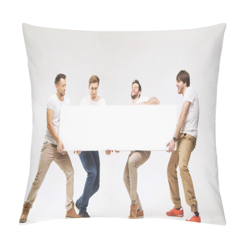 Personality  Casual Clothed Guys Carrying Huge Billboard Pillow Covers