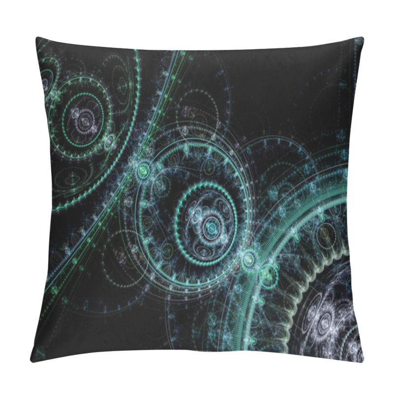 Personality  SteamPunk Fractal Background   - Universe Clockwork  Fractal Art Pillow Covers