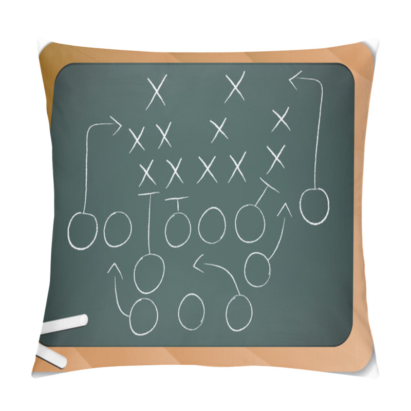 Personality  Teamwork Football Game Plan Strategy On Blackboard Pillow Covers