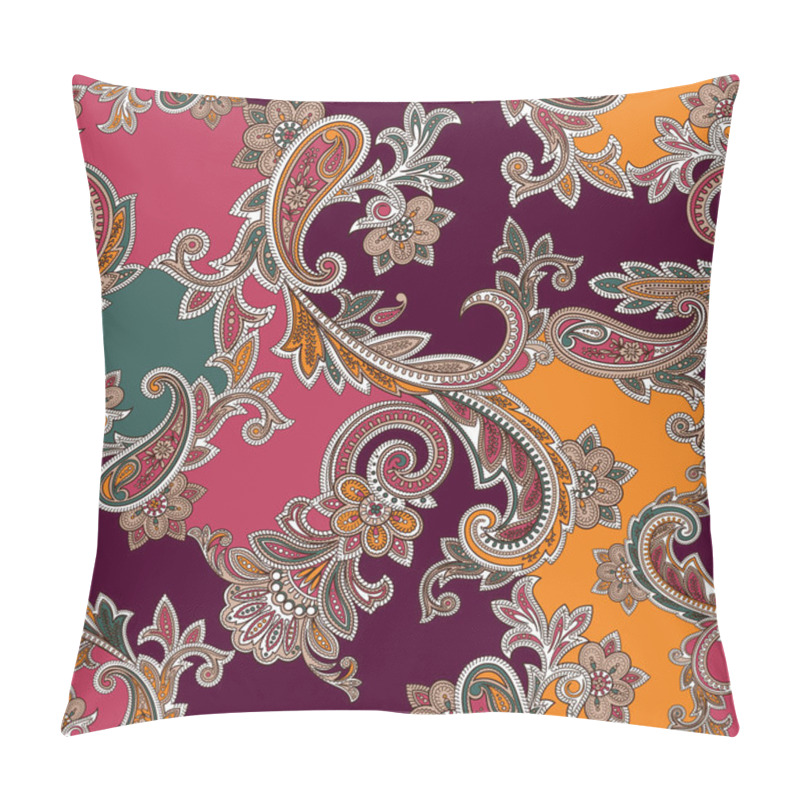 Personality   Classic Seamless Ornamental Paisley Pattern For Textile Design And Fabrics. Traditional Paisley Ethnic Background On Vector Pillow Covers