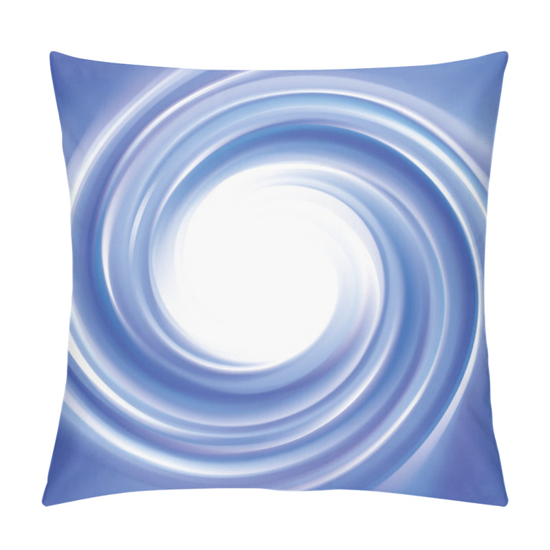 Personality  Vector Wonderful Futuristic Soft Curvy Ultramarine Rippled Fond With Space For Text. Beautiful Volute Surface Vivid Deep Cobalt Iris Color With Glowing White Center In Middle Of Funnel Pillow Covers